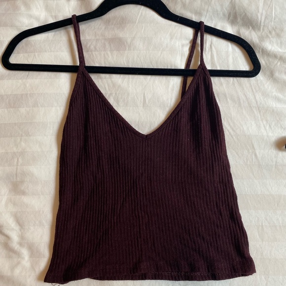 Brandy Melville Maroon Ribbed Tank - Picture 1 of 2